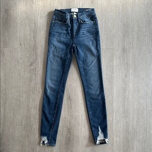 Frame Denim Le Skinny jeans with distressed hem LSJ801